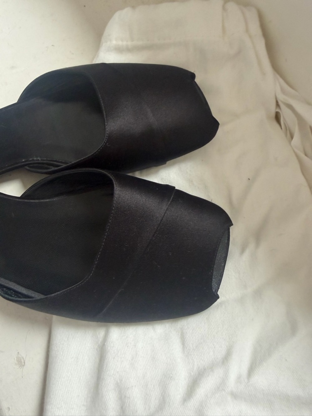 The Row Black Square-Toe Leather Slide Mules - Picture 3 of 4